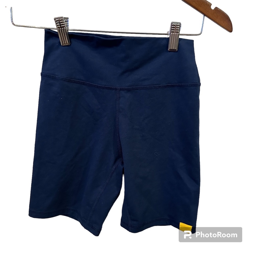 Yellow Label Co. Navy Blue Biker Shorts athletic active gym size small